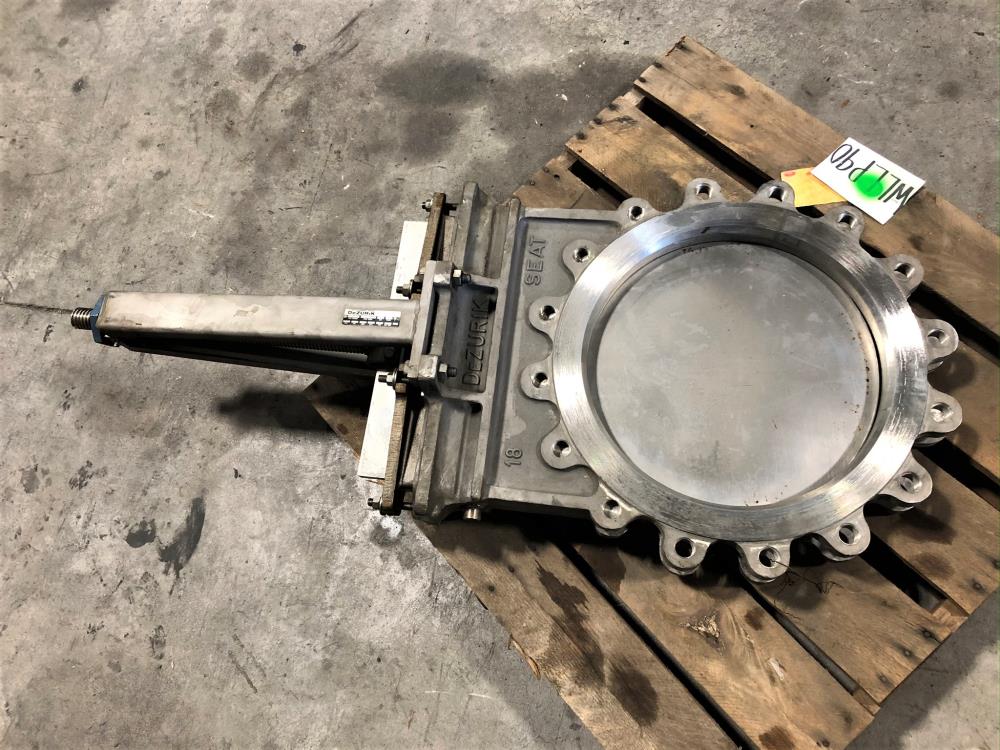 Dezurik 18" 150# 316SS Knife Gate Valve, Part# 9277178, Figure KGS